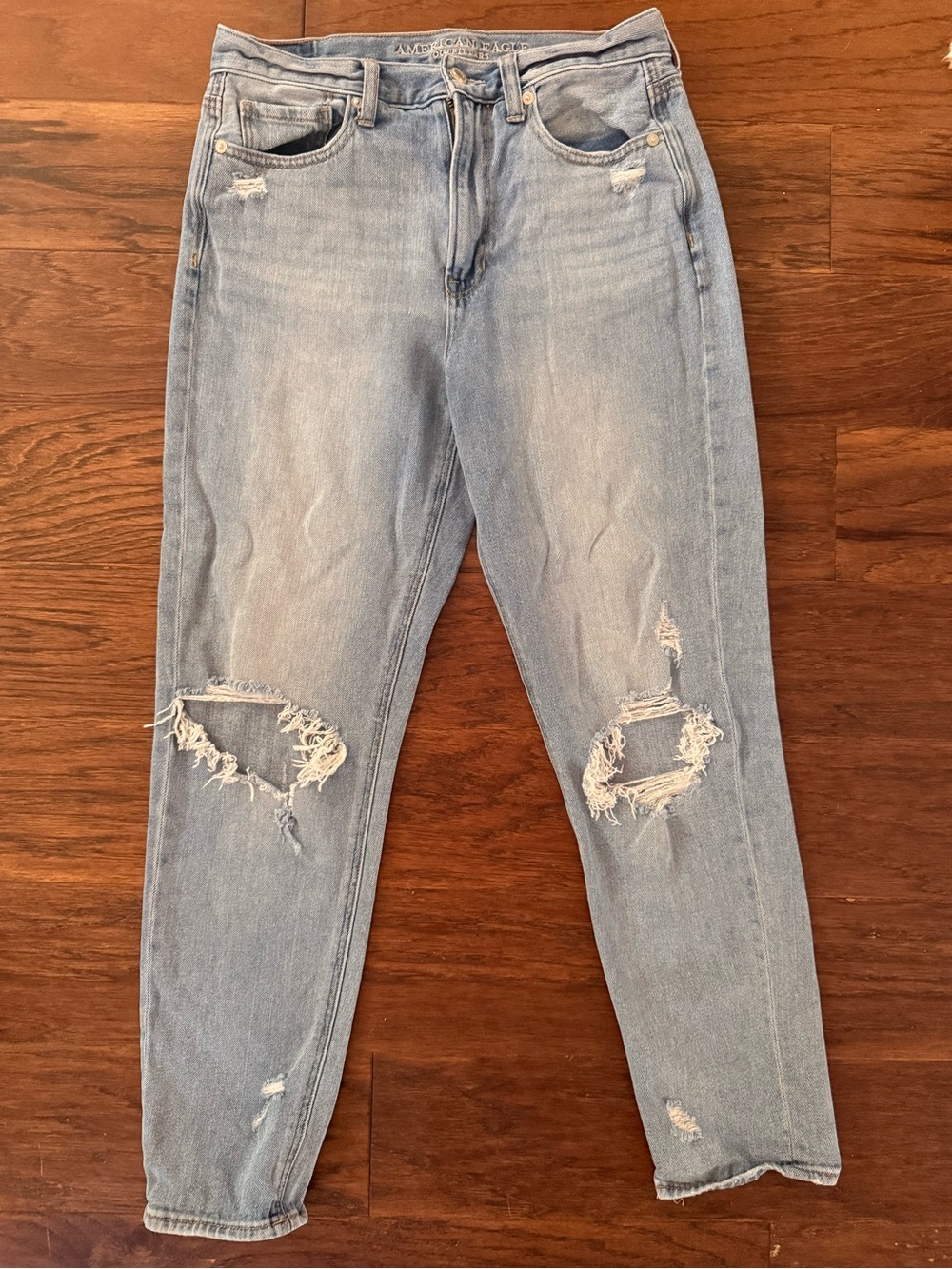 American Eagle Outfitters Light Wash Distressed Boyfriend Jeans